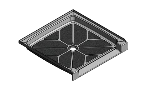 39 x 39 Accessible Center Drain Meridian®️️ Solid Surface Shower Base
