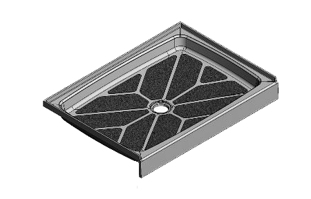 42 x 30 Center Drain Meridian®️️ Solid Surface Shower Base