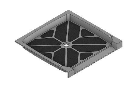 42 x 42 Accessible Center Drain Meridian®️️ Solid Surface Shower Base