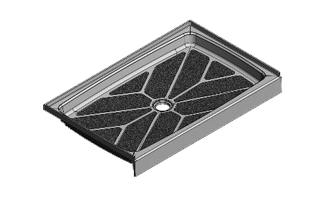 48 x 30 Center Drain Meridian®️️ Solid Surface Shower Base
