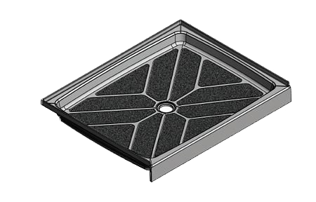 48 x 33.5 Center Drain Meridian®️️ Solid Surface Shower Base