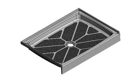 48 x 36 Center Drain Meridian®️️ Solid Surface Shower Base