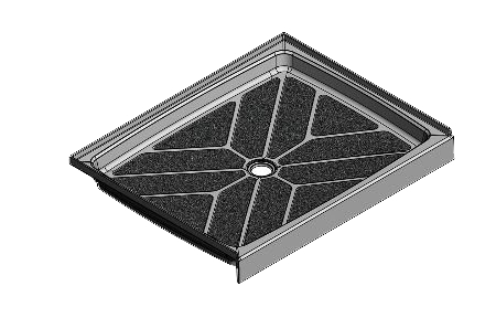 48 x 38 Center Drain Meridian®️️ Solid Surface Shower Base