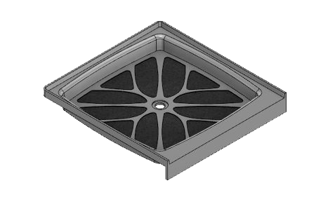 48 x 48 Center Drain Meridian®️️ Solid Surface Shower Base
