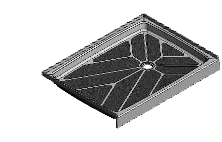49.5 x 36.75 Offset Drain Meridian®️️ Solid Surface Shower Base