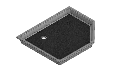 50 x 41 Universal Neo Angle End Drain Meridian®️️ Solid Surface Shower Base