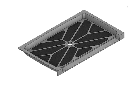 60 x 36 Accessible Center Drain Meridian®️️ Solid Surface Shower Base