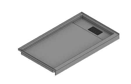 60 x 36 Variable End Trench Drain Meridian®️️ Solid Surface Shower Base