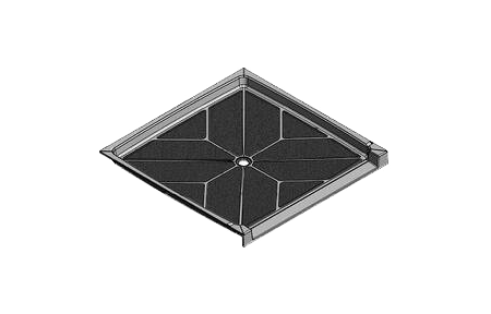60 x 60 Accessible Center Drain Meridian®️️ Solid Surface Shower Base