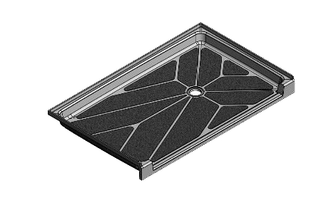 61.5 x 36.75 Accessible Offset Drain Meridian®️️ Solid Surface Shower Base