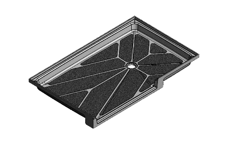 61.5 x 37.5 Wing Wall Accessible Offset Drain