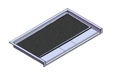 61.5 x 36.75 Accessible Front Trench Drain Meridian®️️ Solid Surface Shower Base