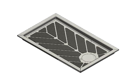 63 x 38.5 Universal Variable Offset Drain Meridian®️️ Solid Surface Shower Base