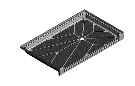 feature picture of 61.5 x 36.75 Accessible Offset Drain Tower Industries Solid Surface Shower Base