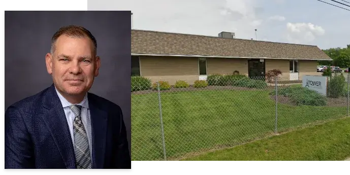 Todd Werstler headshot with a photo of Massillon Ohio office.